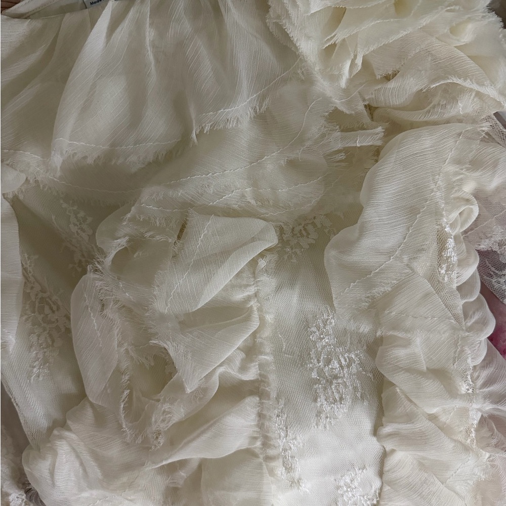 Cream Ruffled Blouse ASOS luxe - Picture 4 of 5